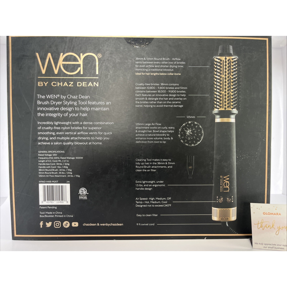WEN by Chaz Dean Brush Dryer Styling Hair Dryer with Attachments OEM - Picture 4 of 8